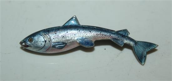 Silver and enamel brooch